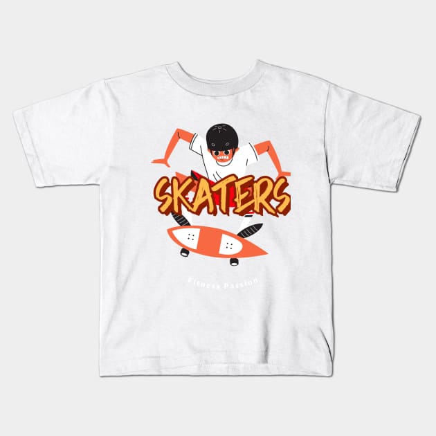 Skateboarders Skaters life Kids T-Shirt by Fitness Passion
